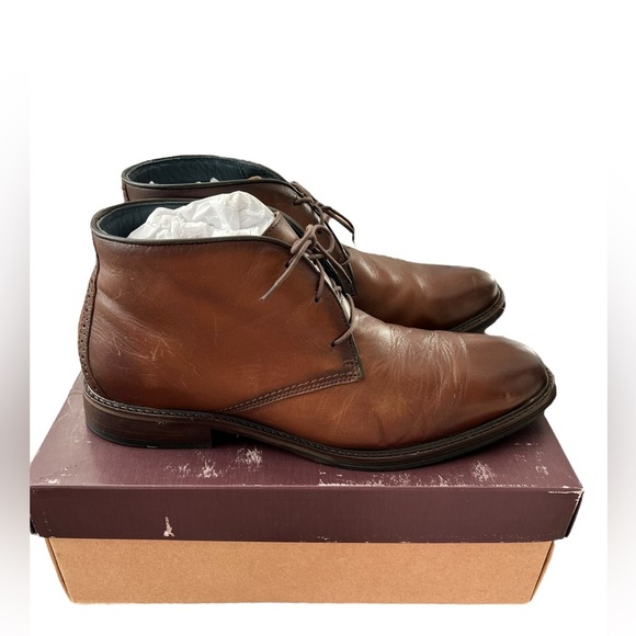 Johnston & Murphy XC Flex Raleigh Chukka Tan Full Grain Leather Boots size 13 - Picture 4 of 8